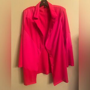 SHEIN pink and red patched Blazer size 2XL